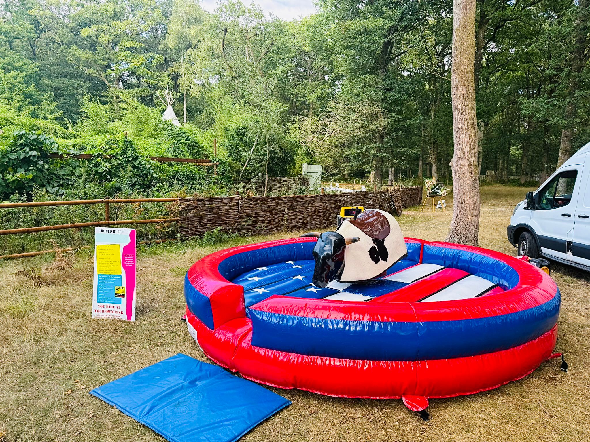 Mechanical bull setup