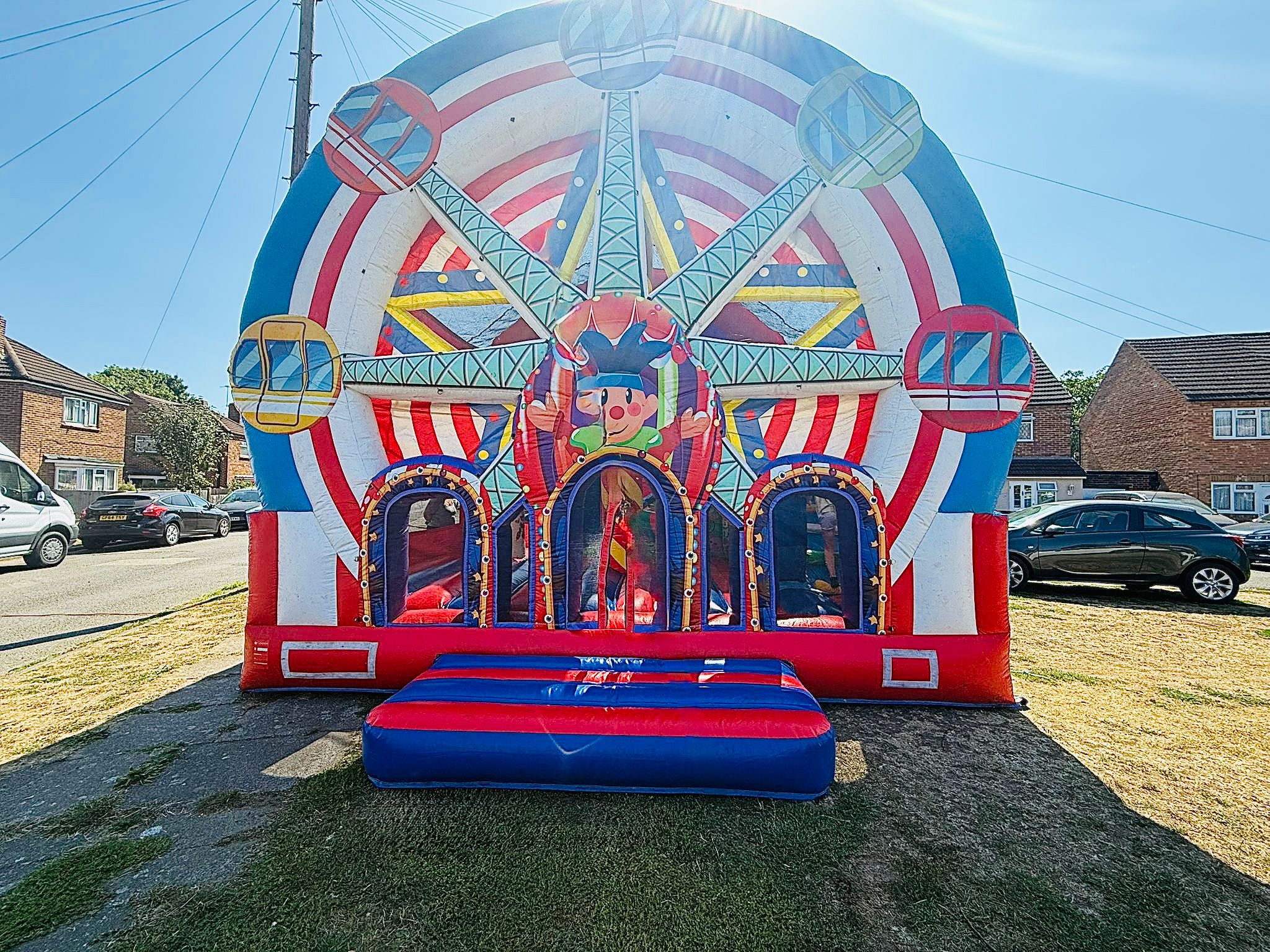 Ferris wheel themed bouncy castle
