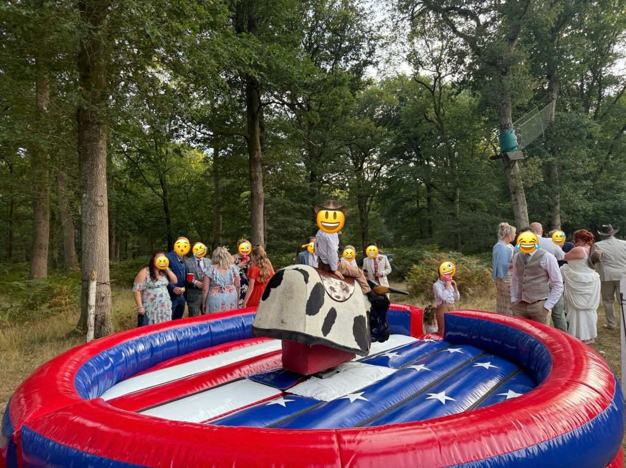 Mechanical bull at an event