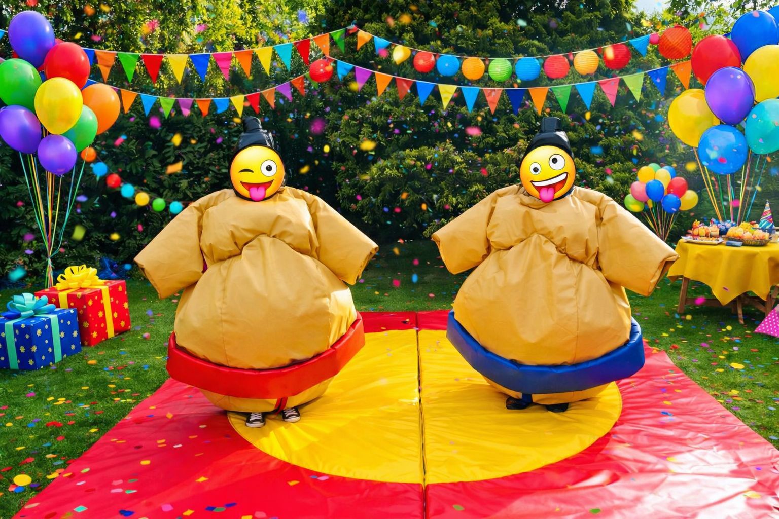 Sumo suits garden party